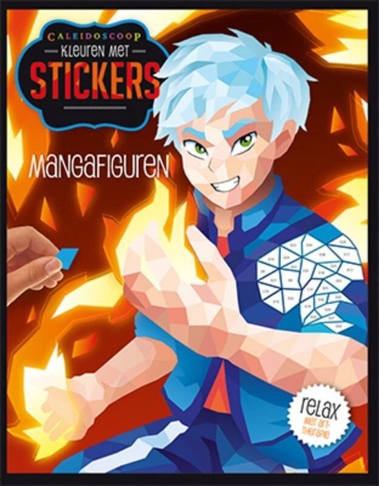 Kleuren met stickers - Mangafiguren - cover