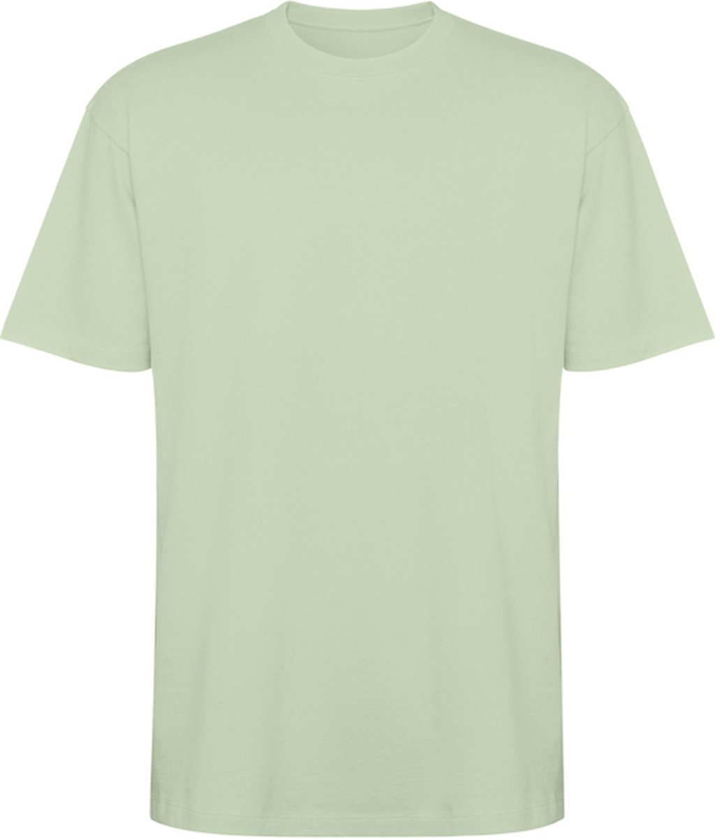 Zacht oversized unisex t-shirt katoen Model Bull merk Roly Groen