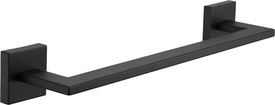 Handdoekenrek zonder boren zwart, 40 cm handdoekbuis, zelfklevende handdoekhouder voor badkamer