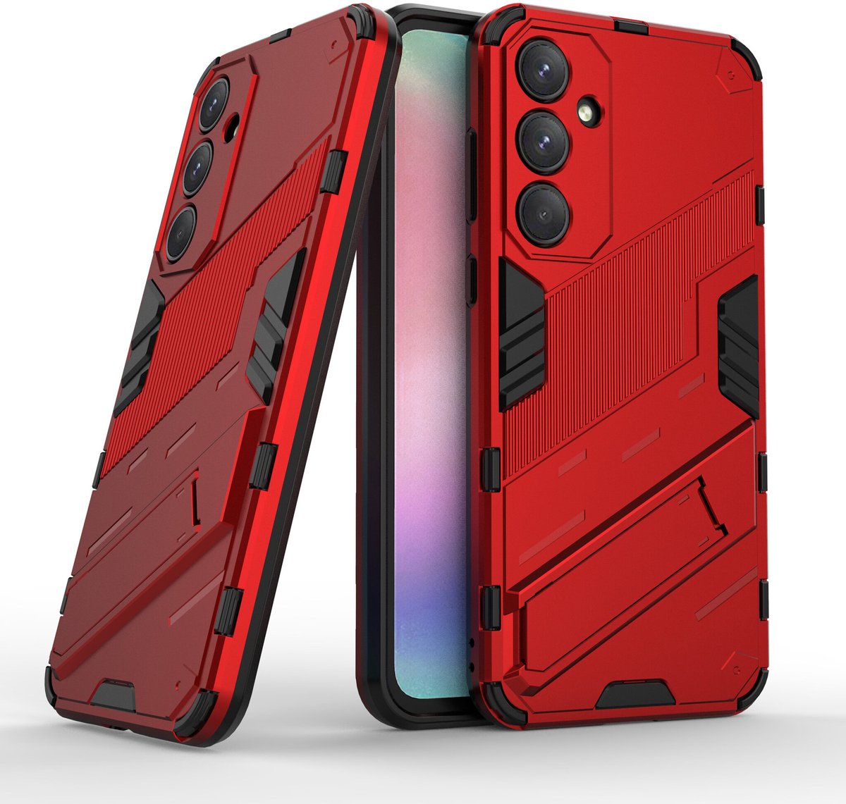 Hoesje geschikt voor Samsung A54 Hoesje - Solidenz StandGuard Xtreme - Rood