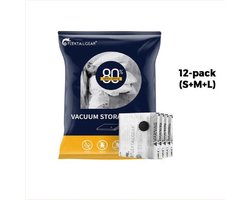 Flextail Vacuumzakken voor o.a. Kleding & Dekbedden 12 Stuks / 3 Maten 4x S 60x40 cm 4x M 70x50 cm 4x L 80x60 cm Reiszakken Vacuum Opbergzakken