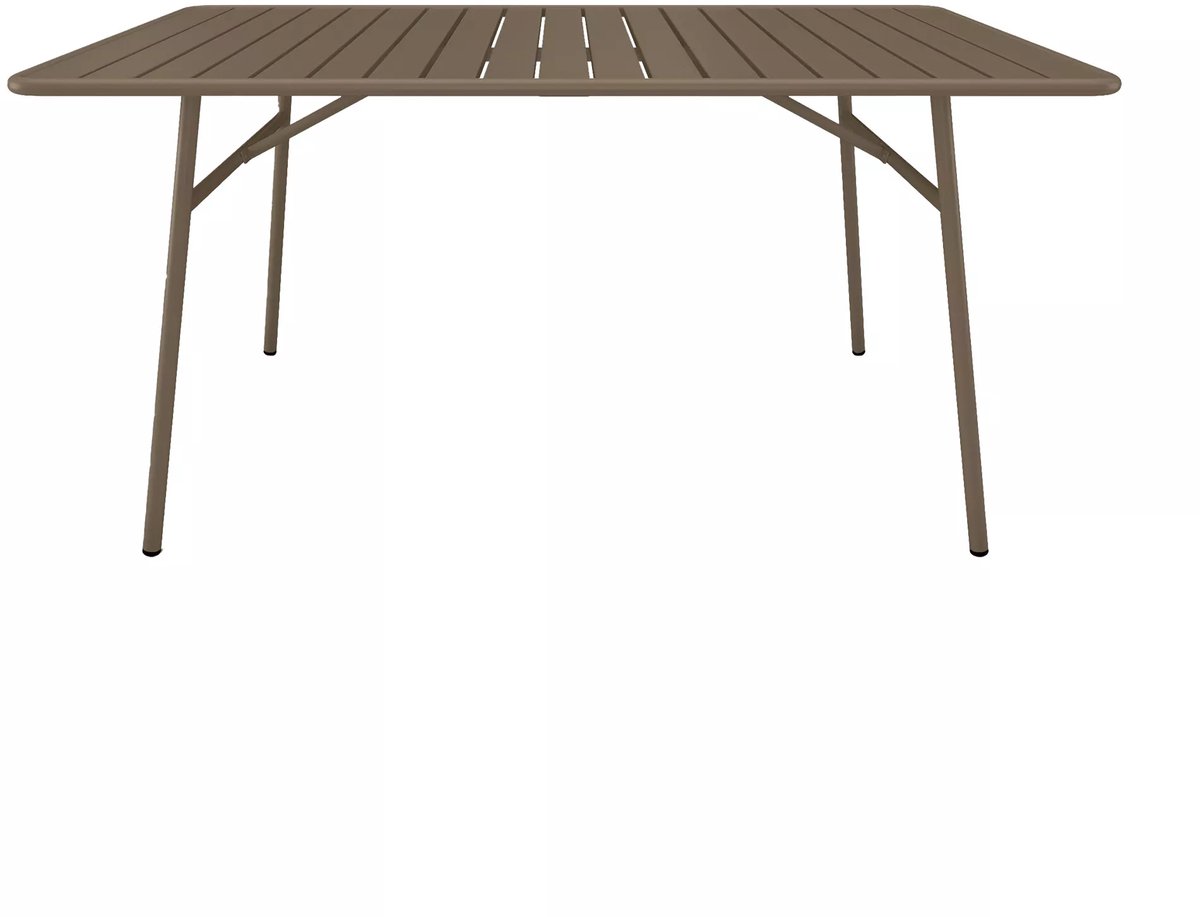 Vente-unique Tuintafel D160 cm van metaal - Taupegrijs - MIRMANDE van MYLIA L 160 cm x H 74.5 cm x D 80 cm