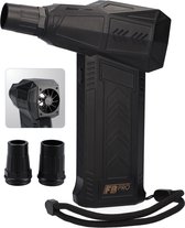 FBT160P - Super power turbo fan - Stofblazer - Verschillende standen en opzetstukken - 7,4V - 3000mAh - Stuwkracht van 160g - 130.000 RPM - Perslucht - Air duster - USB-C oplaadbaar - LED batterij display - Zwart