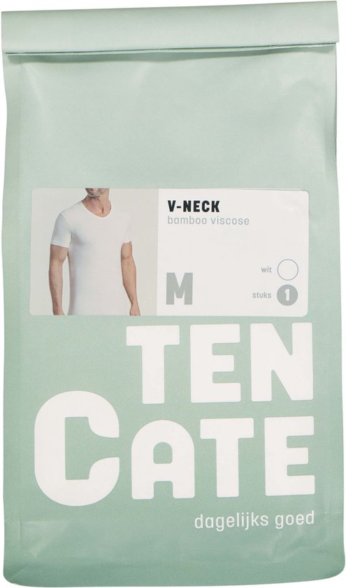 Verpakking van een Ten Cate basic bamboe viscoze V-hals T-shirt.