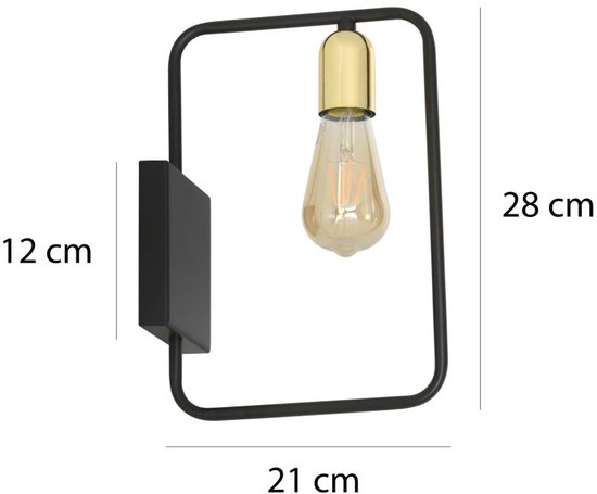 Moderne muurlamp Noah met sensor - zwart
