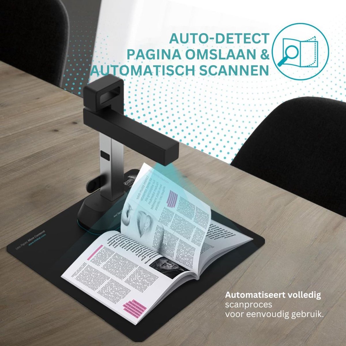 ApexArte® Smart Boekenscanner - Documentenscanner via USB – Scanner – Document Camera thumbnail 2