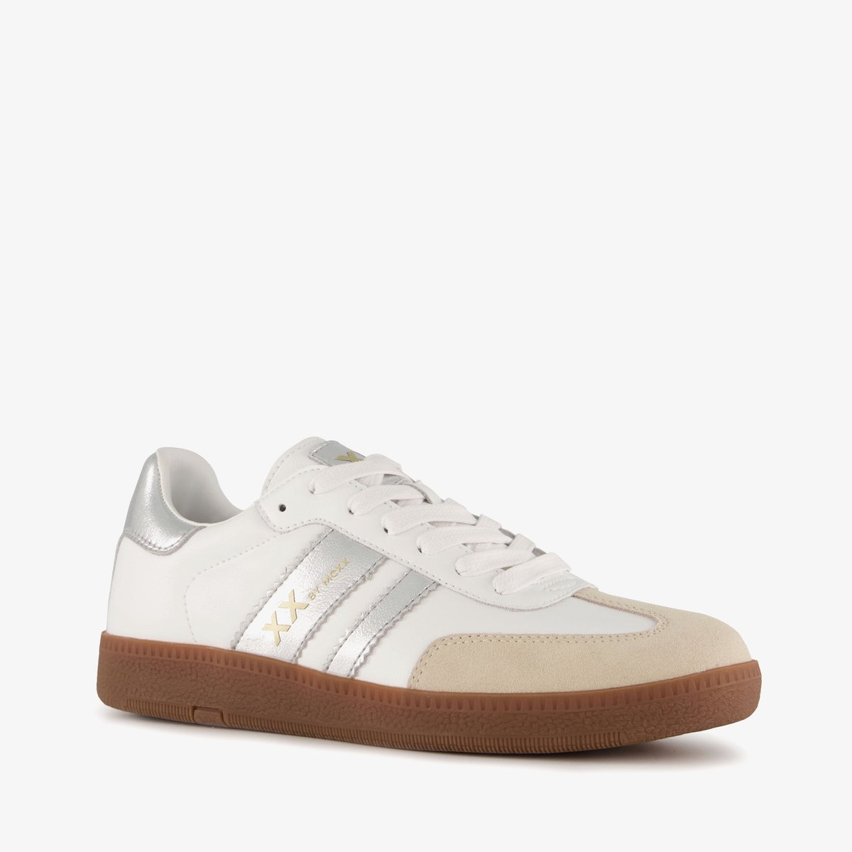 XX By Mexx metallic dames sneakers wit zilver - Maat 37 - Uitneembare zool