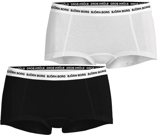 Bjorn Borg dames Core minishorts, boxers korte pijpen (2-pack), grijs, blauw Bjorn Borg dames Core minishorts, boxers korte pijpen (2-pack), grijs, blauw