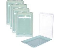Toyma Vleeswarendoos - 5x - groen - kunststof - 24,5 x 17 x 4 cm - vershouddoos / kaasdoos