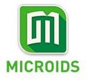 Groen Microids logo met witte letters op een witte achtergrond.