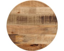 vidaXL Mangohout Tafelblad - Houten Tafelblad - Tafelblad rond Ø 50x3,8 cm massief ruw mangohout - Vintage Tafelblad - Rustic Tafelblad - Tweedehands Tafelblad