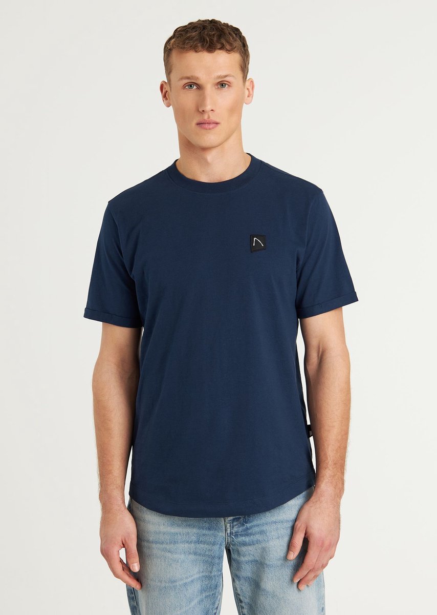 CHASIN' Shirt Heren - Regular Eenvoudig T-Shirt - Bro - Donkerblauw