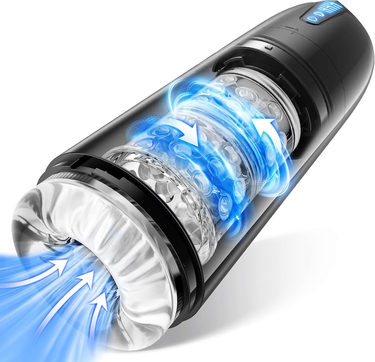 DOWO® - Masturbator voor Man - 7 Zuig & 7 Vibratiestanden - - Ultra Realistisch - Masturbator - Sex Toys voor Mannen - Masturbators - Blowjob Masturbator - Pocket Pussy - Elektrisch - Oplaadbaar – Zwart