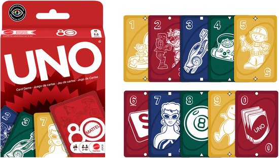 Mattel Mattel 80e anniversaire du jeu de cartes UNO Ruby Red Card Jeux