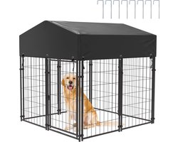 Hondenren - Honden kennel - Hondenkennel voor buiten - Hondenkennel buiten met dak - 120 x 127 x 126 cm