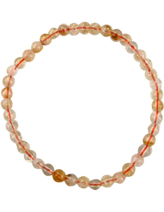 Kralen armbandje 4mm Citrien (verhit)