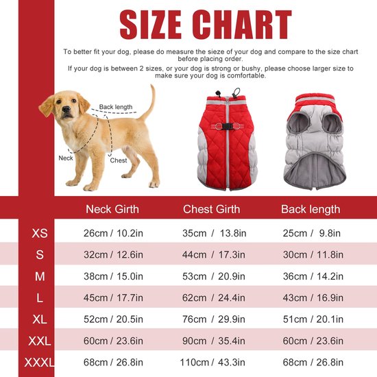 Manteau d'hiver élégant pour chien Inovra® pour toutes les tailles de chien - Imperméable et coupe-vent avec détails réfléchissants