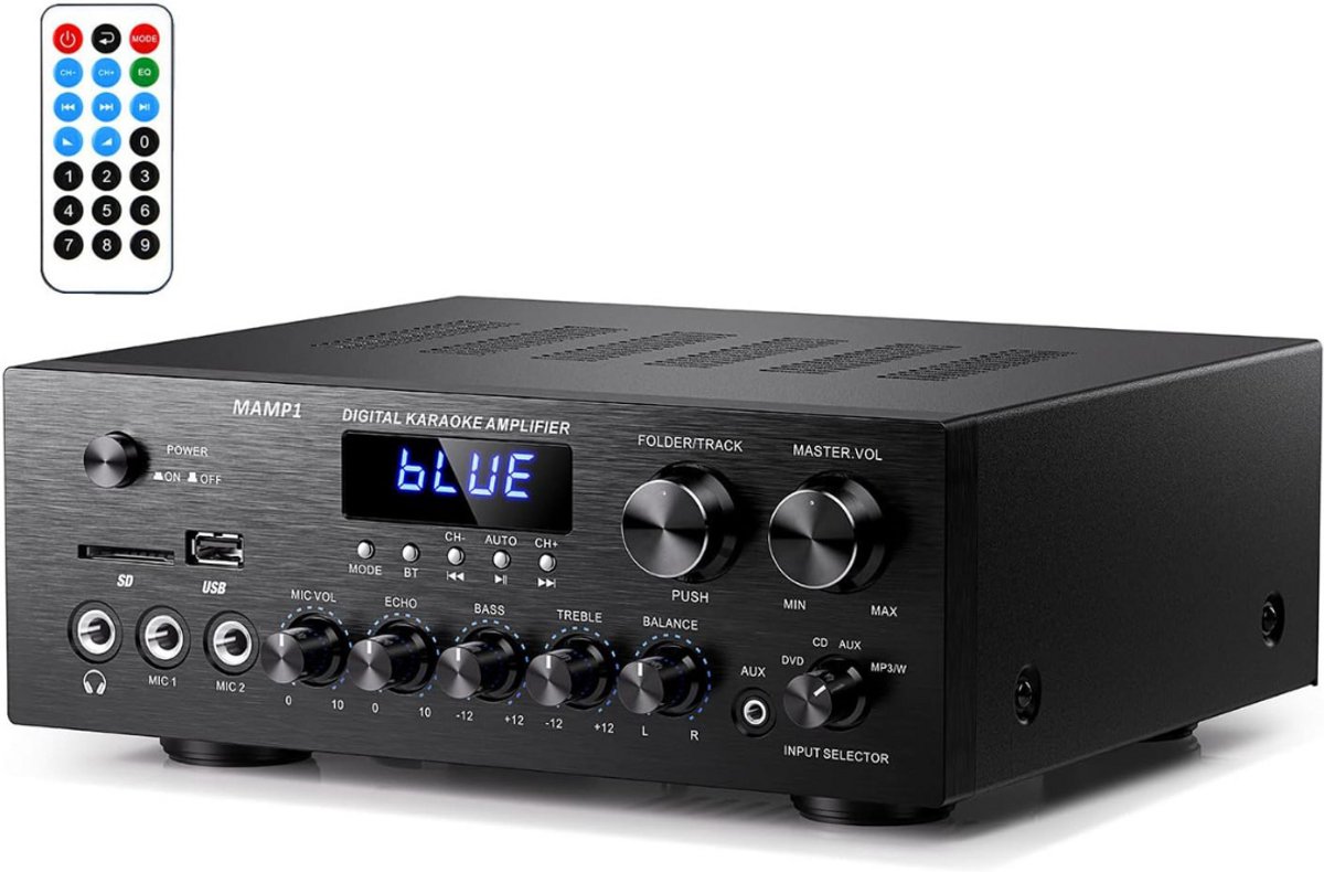 ApexArte® Versterker Audio - Auto Versterker voor Speakers - Zwart