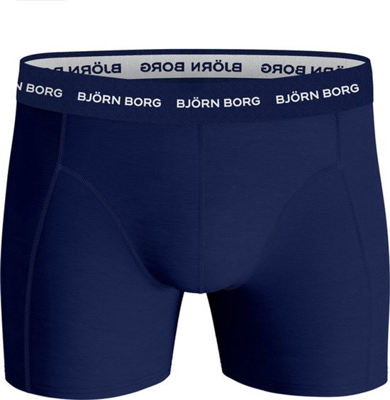 Björn Borg Cotton Stretch Boxershort Heren Blauw/Blauw/Zwart - 3 stuks - Heren onderbroeken - Katoenen Boxer