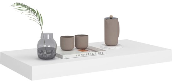 vidaXL Étagère murale flottante - MDF - Wit - 50 cm Étagère murale - MDF Honeycomb - Witte Étagère murale - Étagère murale flottante - Accessoires de maison