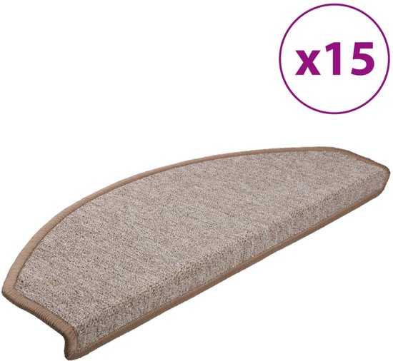Tapijt Trappen Casa Pura Dynasty Velours Trapmat - Halfrond Of Vierkant - Set Van 15 - Crème - Antislip Trapmatten Geluiddempend Crème