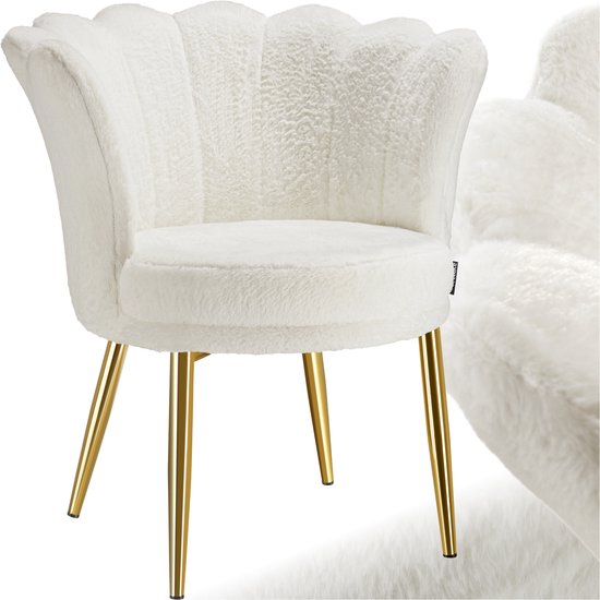 TECTAKE Fauteuil pivotant 180 degrès en velours rembourré motif