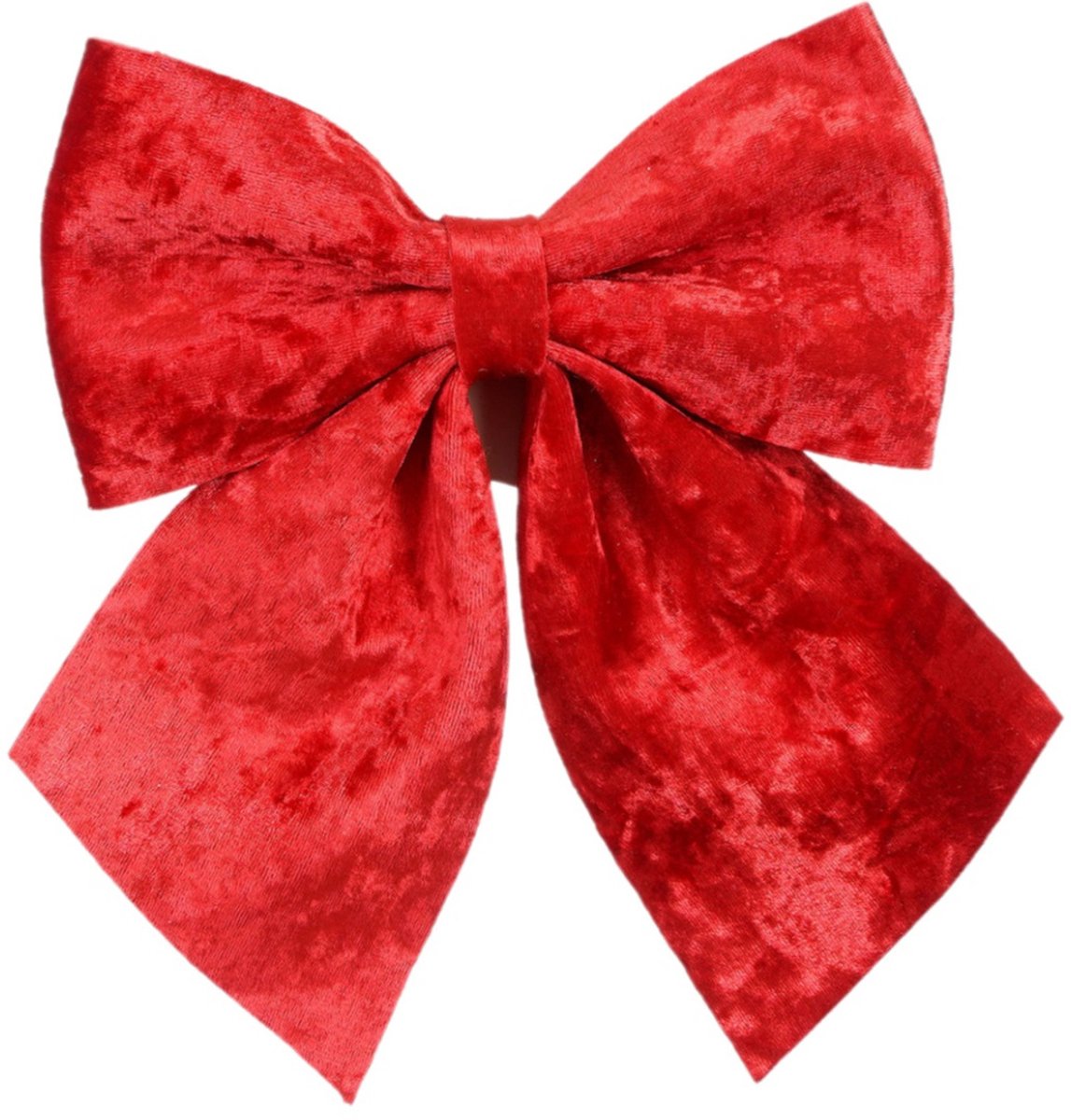 House of Seasons Kerst strik ornament - rood - 20 x 24 cm - polyester fluweel - kerststrik