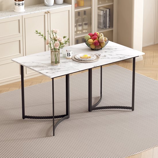 Uderkiny 80 cm ronde eettafel zwart, eettafel klein, geschikt voor 2-4
