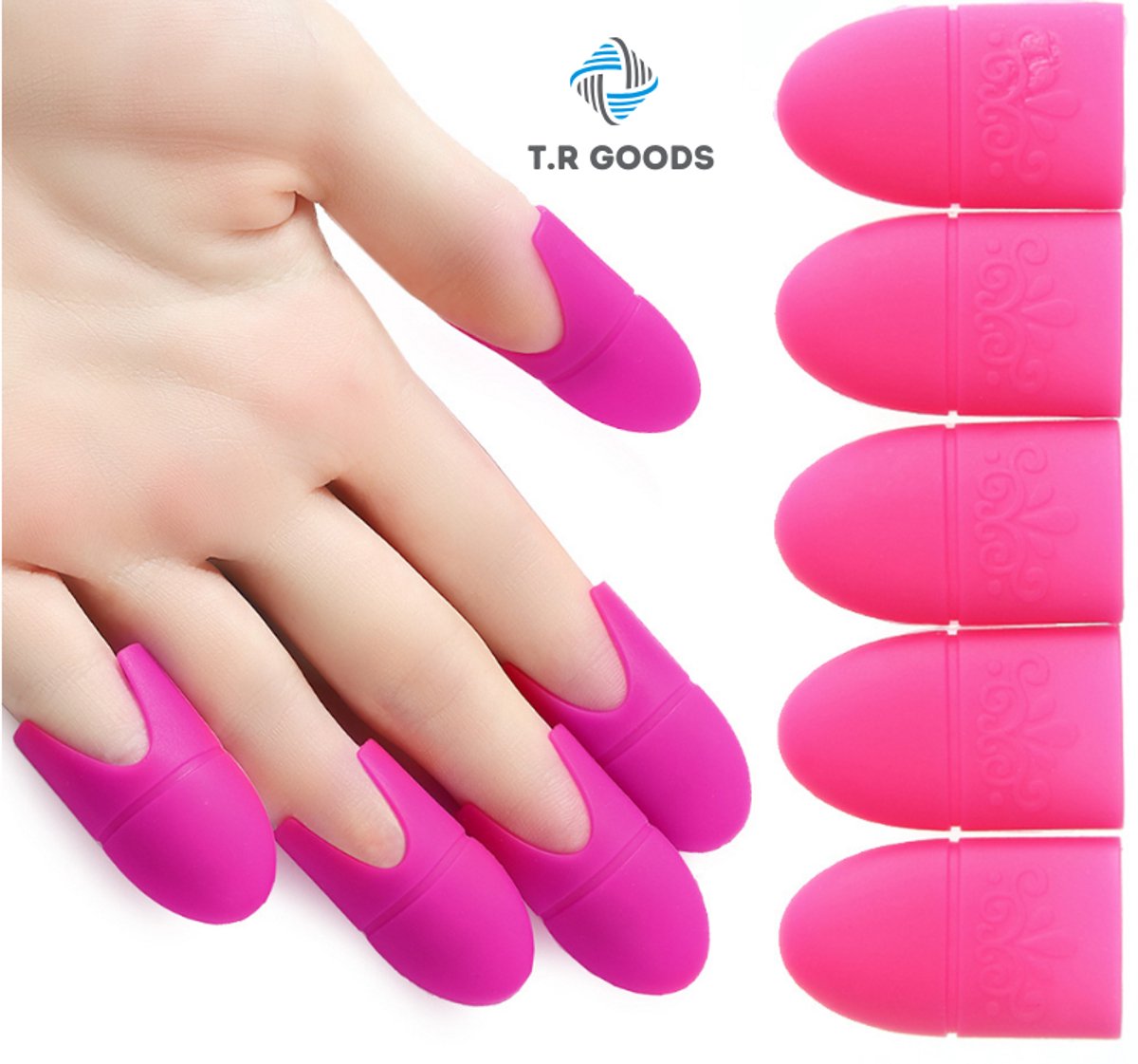 T.R Goods. Siliconen Nagelclips - Nagel Remover Clips - Herbruikbaar - Voor het verwijderen van Gel, Acryl & Hybride Lak