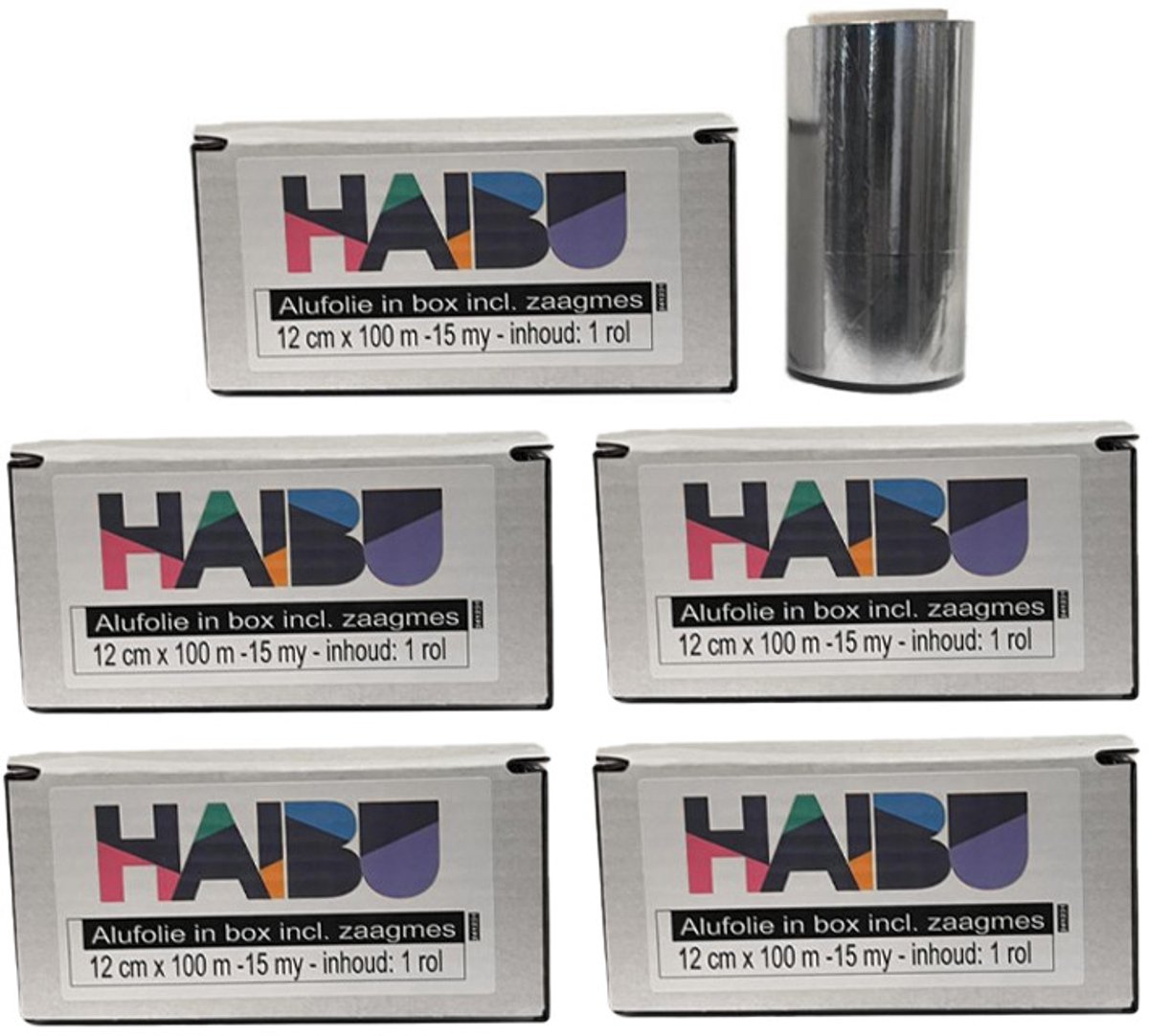12x Haibu Aluminiumfolie 15my 12cmx100m