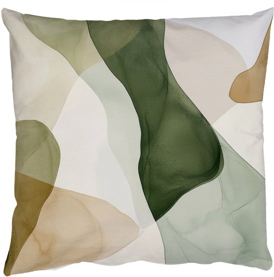Sierkussens - Kussentjes Woonkamer - 60x60 cm - Japandi - Abstract - Groen