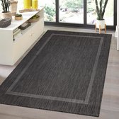 Relax Uni Binnen en Buiten - Vloerkleed - Indoor & Outdoor - Laagpolig Effen - Zwart- 120x170 CM