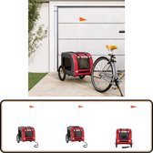 Remorque vélo pour chien vidaXL rouge et gris - Remorque vélo pour chien - Remorque vélo - Chariot de transport - Véhicule pour animaux de compagnie