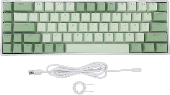 Dierya DK68 Draadloos gamingtoetsenbord, bluetooth/2,4 GHz/USB-C, 68 toetsen, RGB-verlichting, mechanisch toetsenbord, Clicky Blauwe Switch, QWERTY lay- out, grijs-zwart