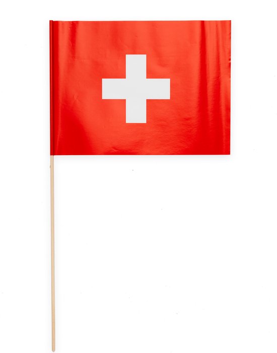 20 Papieren zwaai vlaggen 20 x 30 centimter Zwitserland