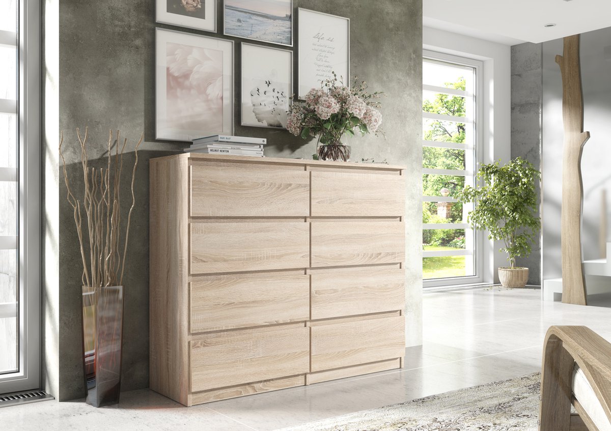 Badkamerkast - Ladekast - Opbergkast met Deur en Lades - 55 x 30 x 82 – De Vries Meubels