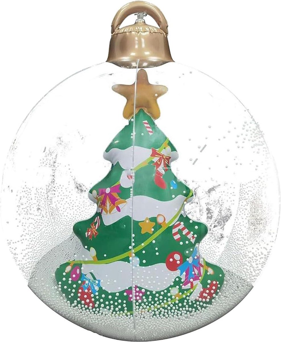 Opblaasbare Kerstversierde Bal - Grote PVC Transparante Gigantische Oplichtende Baldecoratie met LED Kerstversiering voor Buiten - Geschikt voor Erven, Gazons, Tuinen, enz. .