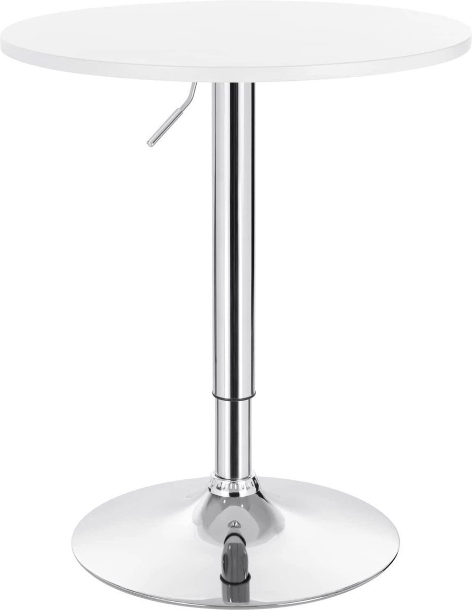 Bolt Edge Ronde Bartafel - Wit - Verstelbaar - Hout Metaal - 60x60x68-88cm