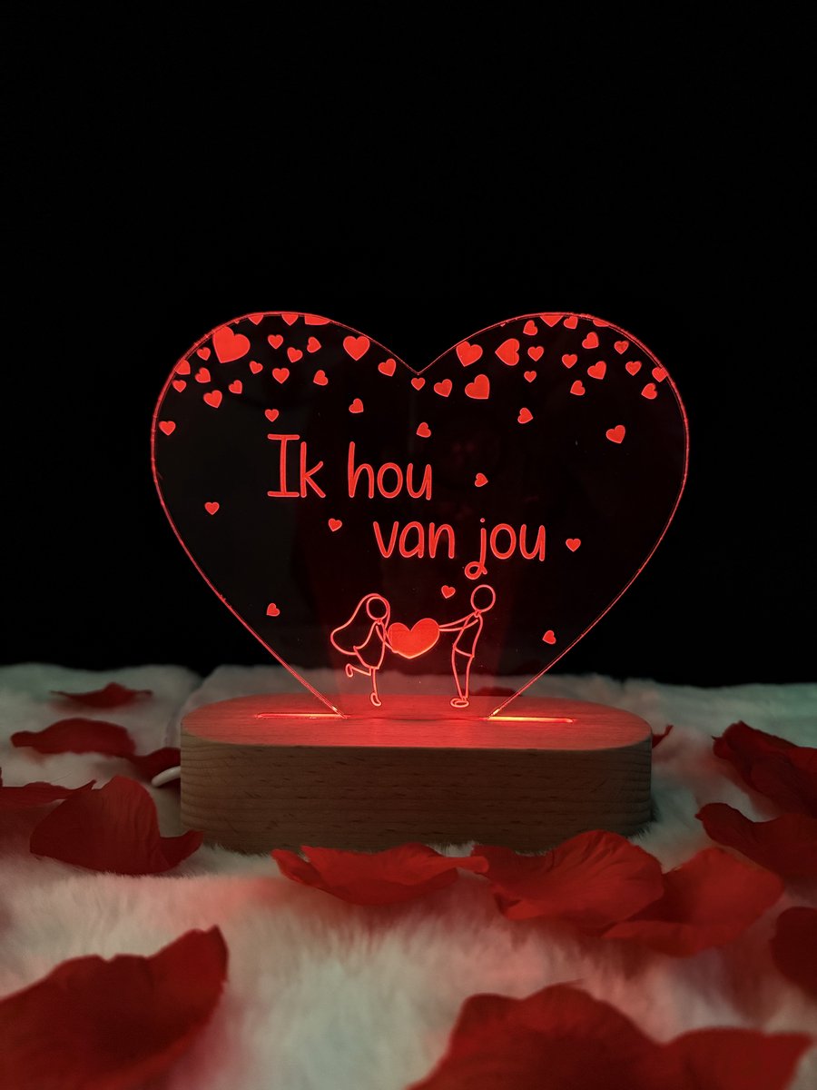 Valentijn - Lampje - Liefdes cadeau - Ik hou van jou - Valentijn verlichting - Valentijn cadeautje voor hem - Valentijnsdag - Valentijn cadeautje voor haar - Valentijn decoratie - Valentijnsdag - Valentijnsdag voor mannen - Moederdag cadeautje