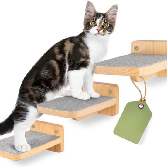 YOPEUC Klimwand katten, kattentrap, muur, krabpaal, kattenladder, meubels, kat, klimmen, rek voor klimmen, slapen, spelen