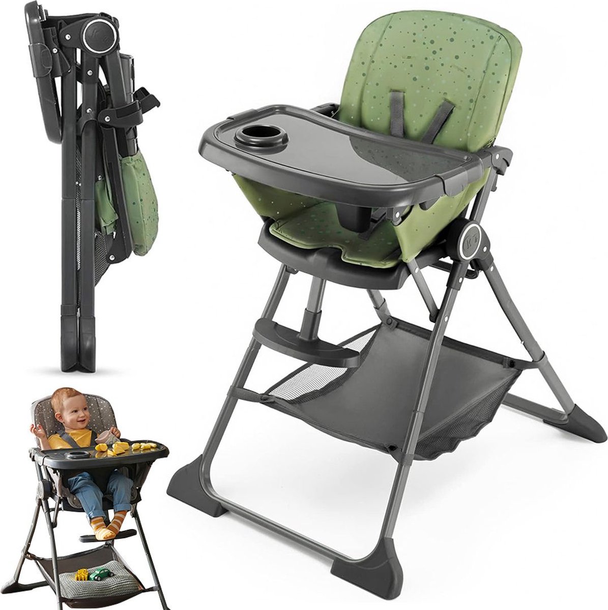 VELTRR® Kinderzetel - Eetstoel Baby 6 Maanden en Ouder - Kinder Eetstoel - Kinderstoel - Inklapbare Eetstoel