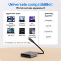 Lecteur de carte Voomy avec compatibilité universelle pour appareils tels que Macbooks, iPads et ordinateurs portables Lenovo, HP et Dell.
