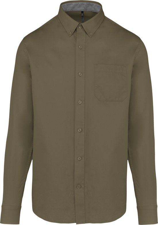 Kariban Herenoverhemd met lange mouwen van katoen Nevada K586 - Light khaki - XXL
