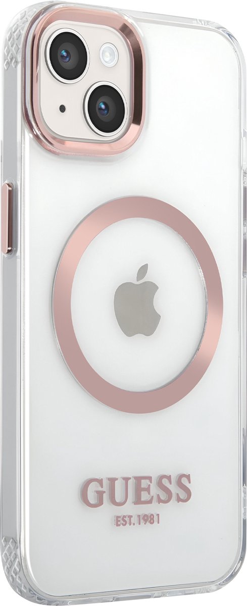 Guess Translucent Back Case (MagSafe Compatible) - Geschikt voor Apple iPhone 13 (6.1") - Goud