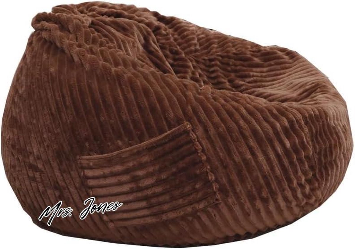 Mrs. Jones Zitzak voor kinderen en volwassenen Beste Zitzak zonder vulling Overtrek voor knuffeldieren Koffie Maat XL