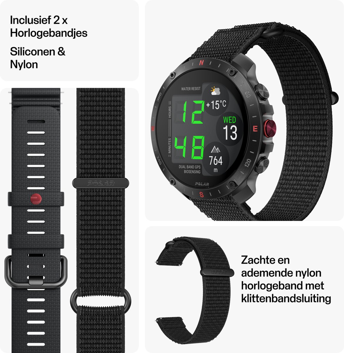 Polar Grit X2 Pro Premium Outdoor Smartwatch, Night Black - afbeelding 3