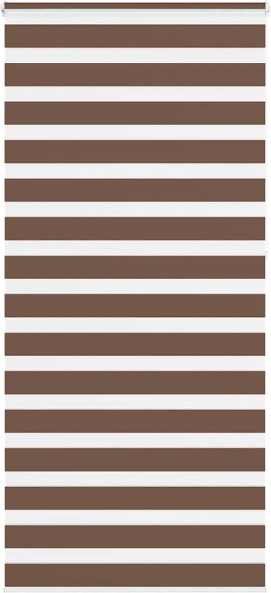 vidaXL - Zebra - rolgordijn - 105x230 - cm - stofbreedte - 100,9cm - polyester - bruin