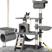Bol.com Tectake® XXL Krabpaal voor Katten - Grote Krabpaal met Hangmat Ligmand Grot Trap Buis en Speelkoord - Sisal en Pluche Kr... aanbieding