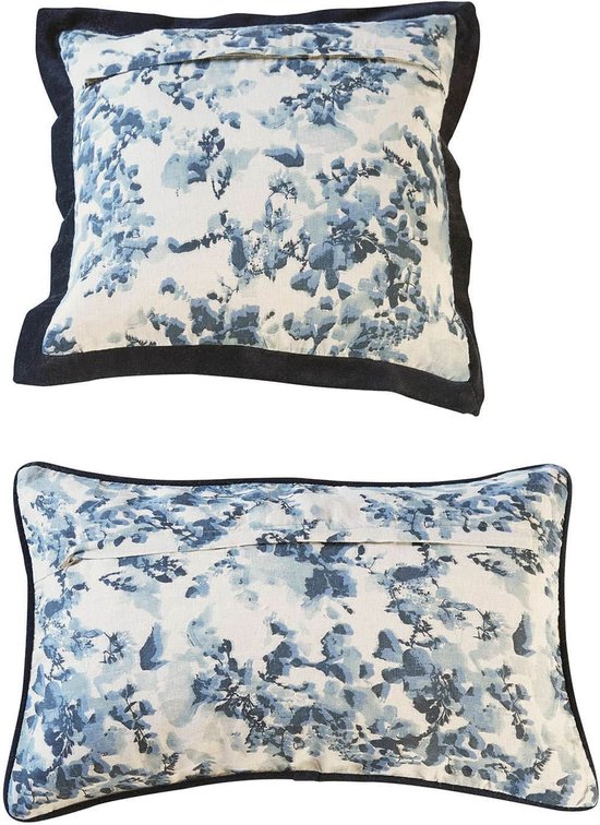 LOBERON Lot de 2 housses de coussin Miretique bleu/blanc
