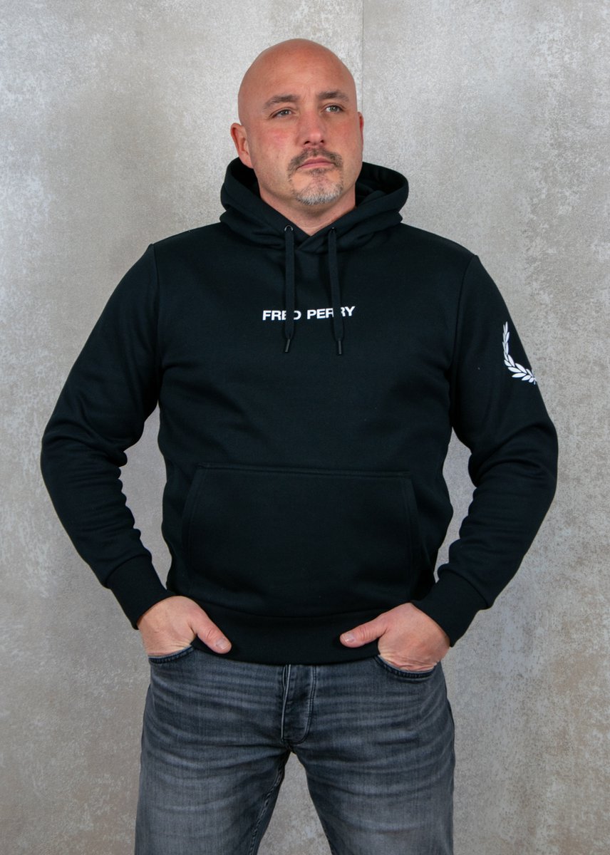 Fred Perry Double Branded Hooded Sweatshirt Zwart